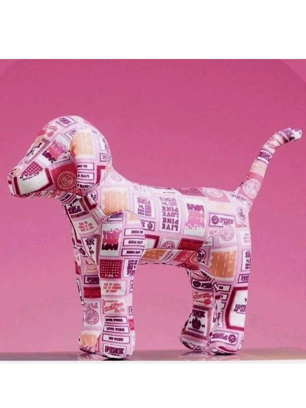 PINK Victoria's Secret Pink Patchwork Plush Dog!